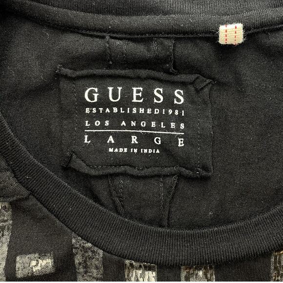 GUESS Long Sleeve Soft Logo T-Shirt Mens (L) Los Angeles Affliction Style Cotton - Picture 8 of 9